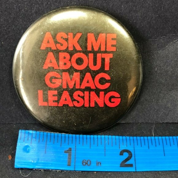 GMAC Leasing Car Vintage Button Pin - Picture 1 of 2